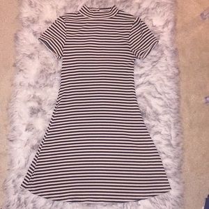 Tan & Black Striped Dress